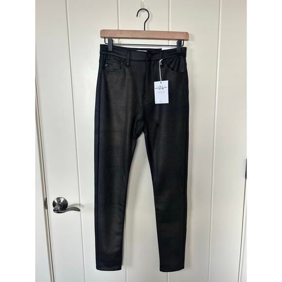 Kancan Pants - Kancan Carly Ultra High Rise Faux Leather Super Skinny Black Pants Size 5/26